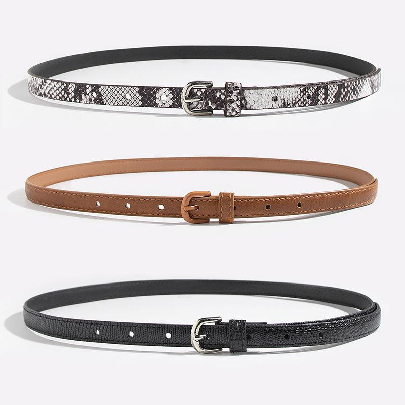 The New Animal-patterned Heart-shaped Circle Five-pointed Star Buckle Thin Waist Belt Set Is A Fashionable and Versatile Match for Women's Skirts