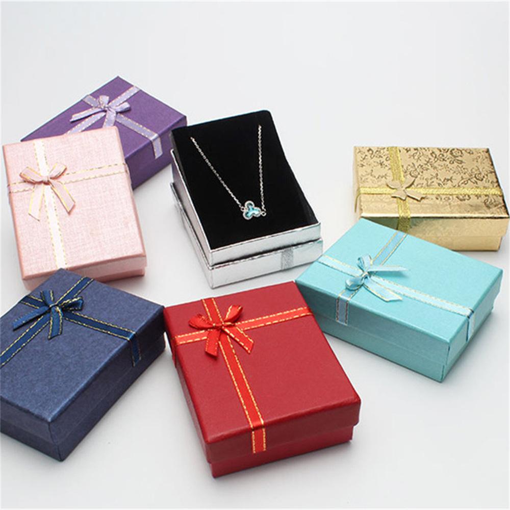 Jewelry Box For Engagement Ring Earrings Necklace Bracelet Bowknot Box Earrings Bracelets Boxes Shape Gift Packing Party Supply
