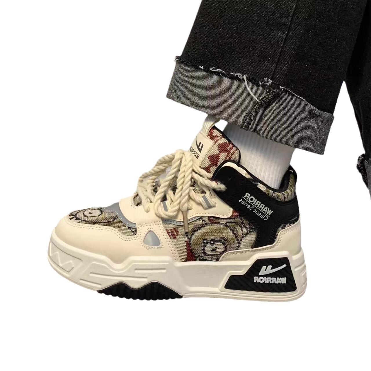 Warrior Удобная женская обувь с рисунком медведя из мультфильма. Высокие туфли — фото 4