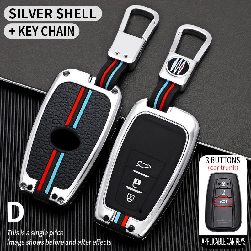 Zinc Alloy Car Remote Key Case Cover for Toyota CHR Prado 2017 2018 Prius Camry Corolla RAV4 2020 2022 2023 2024 Car Accessories
