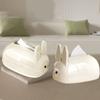 Decorative Rabbit Tissue Box Creamy Style Napkin Paper Case Durable Paper Holder  for Home
