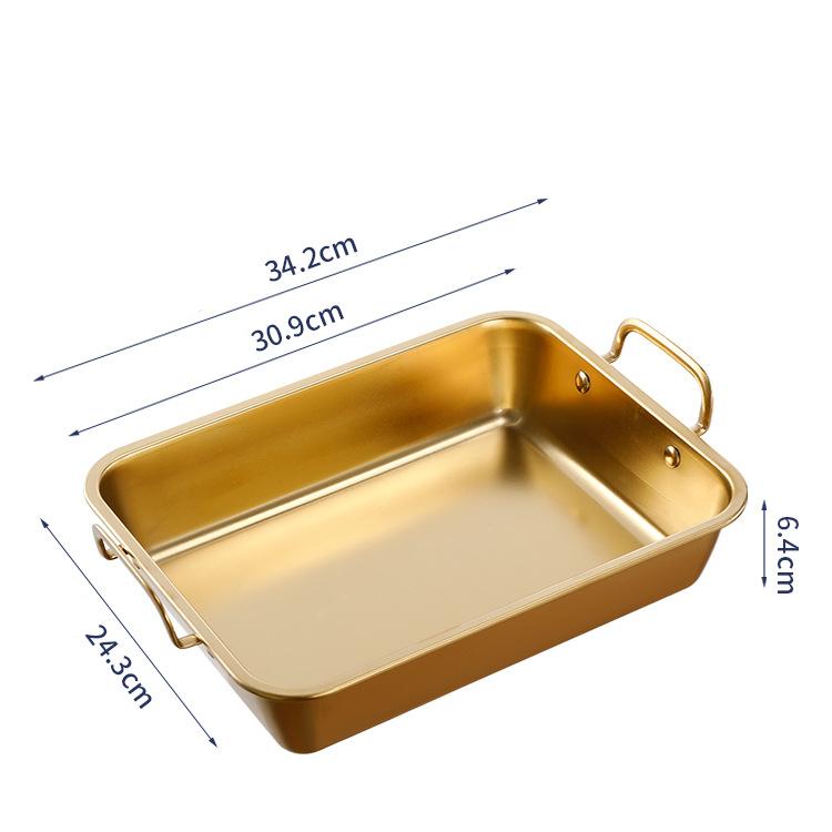 

Квадратная тарелка с плоским дном для жареной рыбы, поднос для барбекю из нержавеющей стали, контейнер для еды, прямоугольная форма для выпечки пельменей для кухни