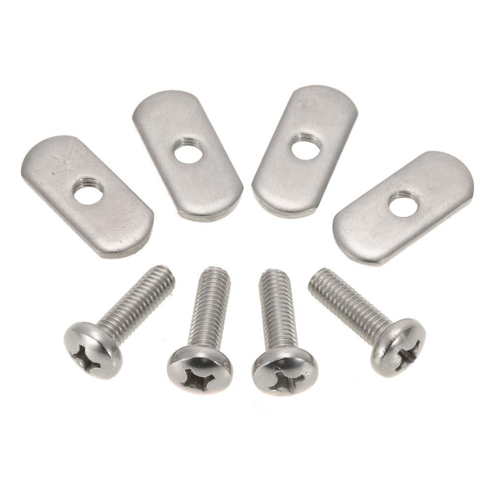 4 Stainless Steel Kayak Rail Track Screws & Track Nuts Hardware Gear Mounting Replacement Kit for Kayaks Canoes Boats