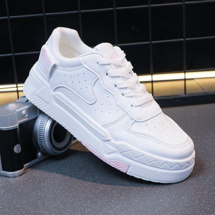 

2025 spring new little white shoes women s breathable muffin thick-soled student board shoes ins tide Korean version of heightening casual shoes 40 рожевий