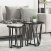 Side Table Set 2 Pcs Black Oak Effect