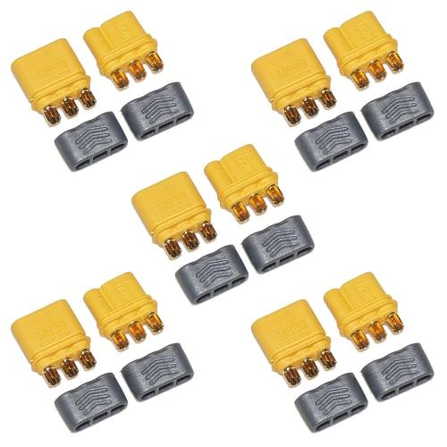 5 Pairs Amass MR30 Plug to MR-30 Bullet Male and Female Connector Adapter with Sheath Housing for DIY Battery RC Car Airplane