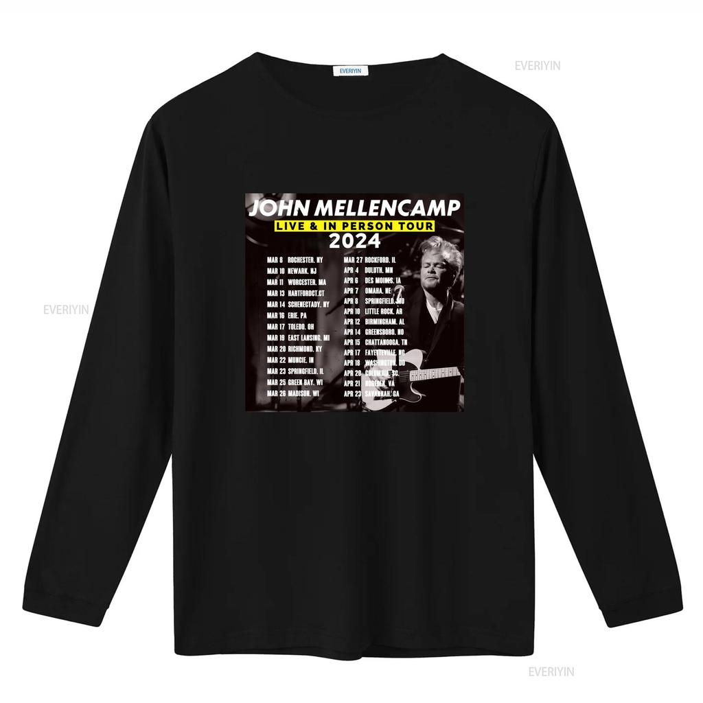 2024 John Mellencamp Live In Person Tour T Shirt 100 Cotton For Fans Music Lover Vintage Washed Breathable Designer Clothes