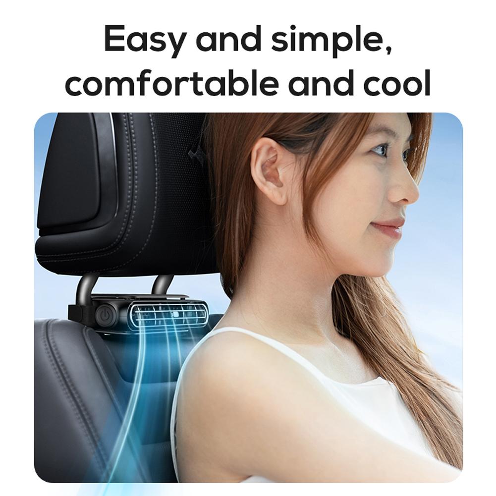 Car Cooling Fan for Backseat 3 Speeds USB/Rechargeable Car Seat Headrest Fan Electric Car Seat Fan for Mini Cars RVs Sedans