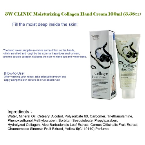 3W Clinic - Hand Cream - Collagen - 100ml/3.38oz
