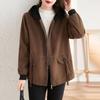 Women's Spring and Autumn Plus Size Thin Hooded Casual Zip Jacket