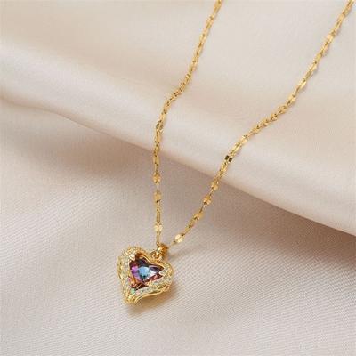 Mode Halskette Frauen Anhänger Halsketten Trendy Kupfer Herz-förmigen Liebe Weiblichen Schmuck