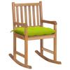 VidaXL Rocking Chair with Bright Green Cushion Solid Teak Wood