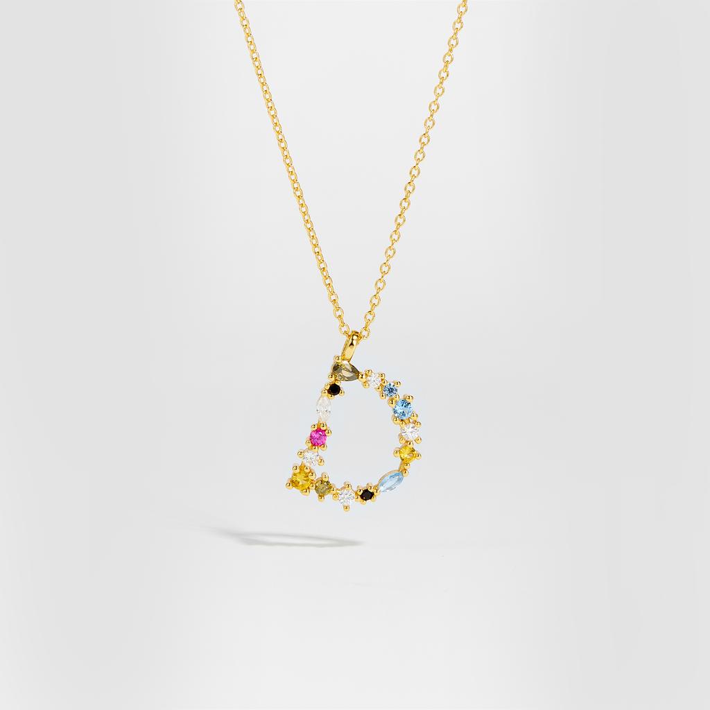 925 Sterling Silver Gold Letter M Pendant Initial F Alphabet Necklace Monogram Opals 2020 Women Accessories Jewelry