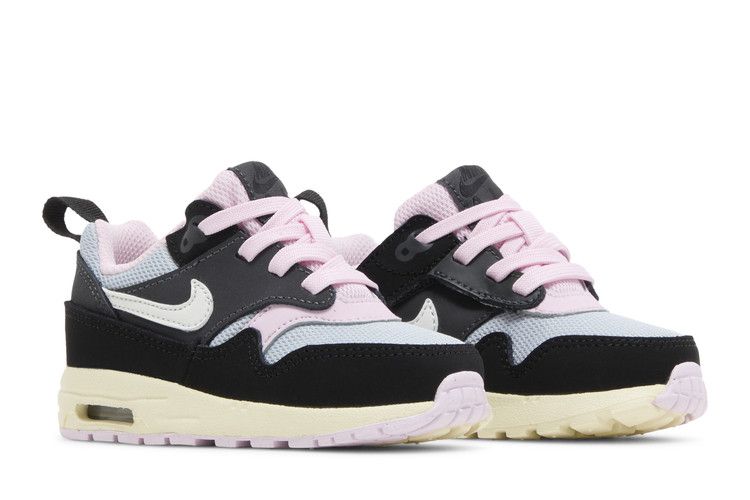Kids' Sneakers Nike Air Max 1 EasyOn Black Anthracite Pink Foam Summit White (TD)
