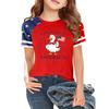 Kids Independence Day T-Shirt USA Print Short Sleeve Casual Crew Neck Top Patriotic Graphic Tee for Boys Girls Summer Wear