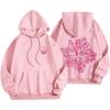 Oversized Gothic Hoodie Women With Floral Print Loose Fit Long Sleeve Pullover Sweatshirt In Black Gray Khaki Navy Pink Sky