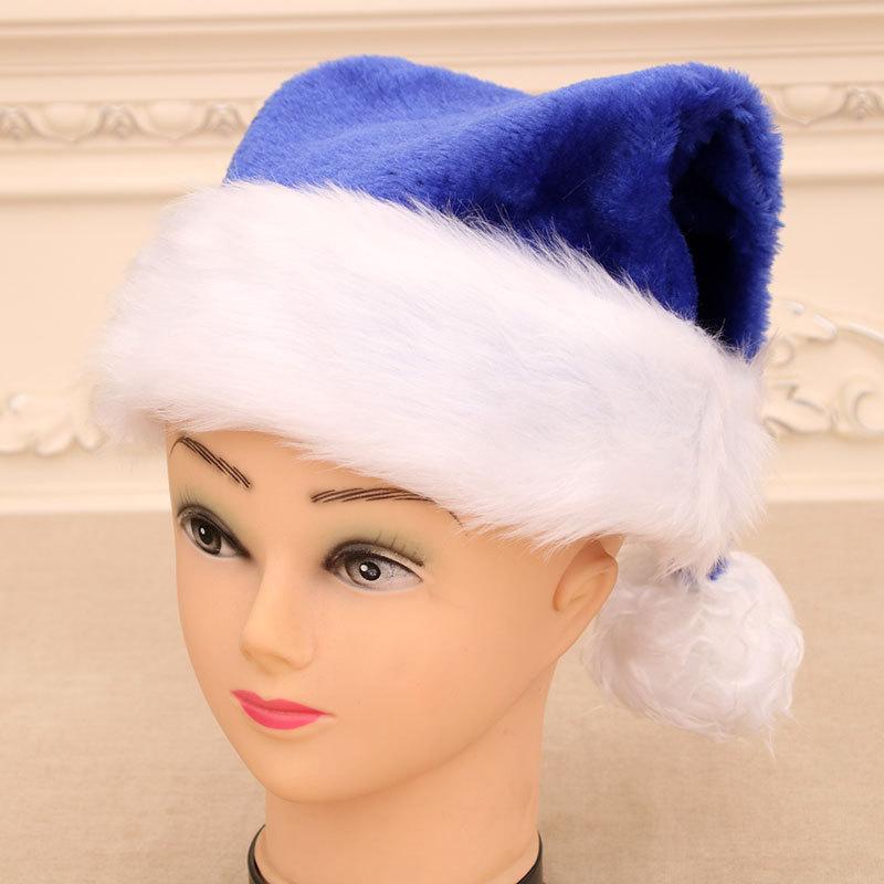 

Plush Adult Christmas Hat Christmas Decorative Hat Christmas Gift Single Wrapped Pie Hat синій
