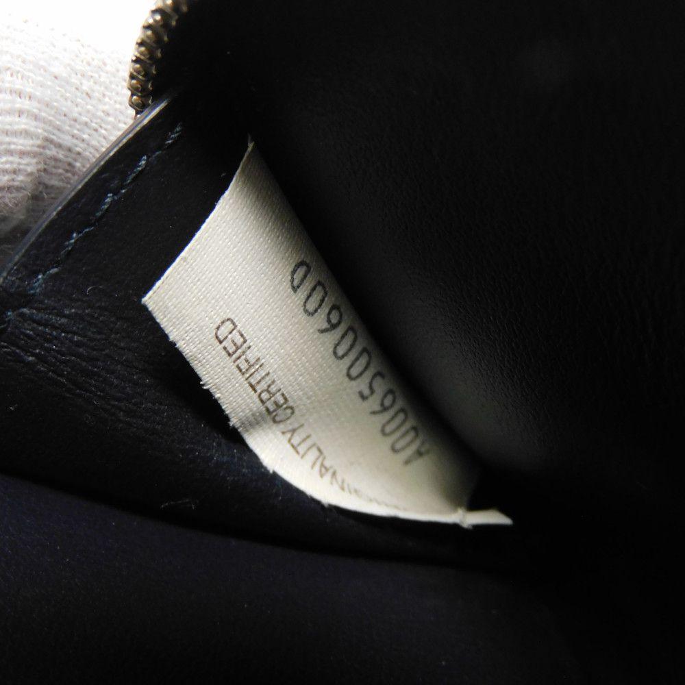 Usado 11897 porta-moedas 620348 7943 Pele de Bezerro Marinho Zíper ao Redor RFID Maxi Intrecciato Verde Masculino do Japão AUTÊNTICO