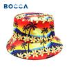 Bocca Hawaii Pattern Bucket Hat Cartoon Coconut Trees Printing FisherUnisex Hats Double Sides Panama Cap Beach Travel Outdoor Caps