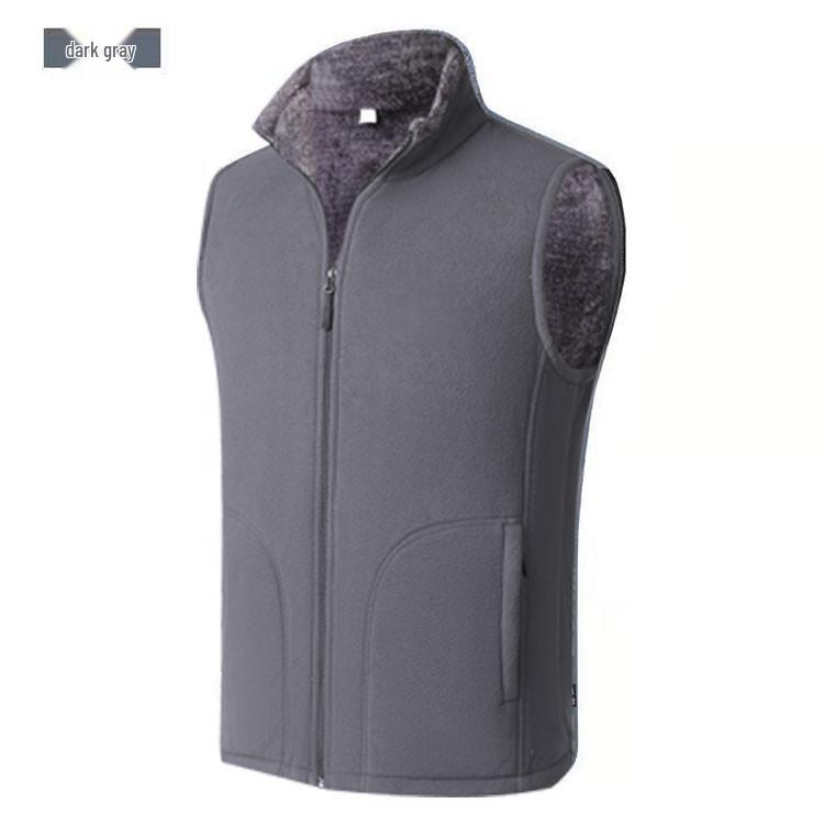 Men's Winter Fleece Shawl Vest - Warm Plush Outerwear