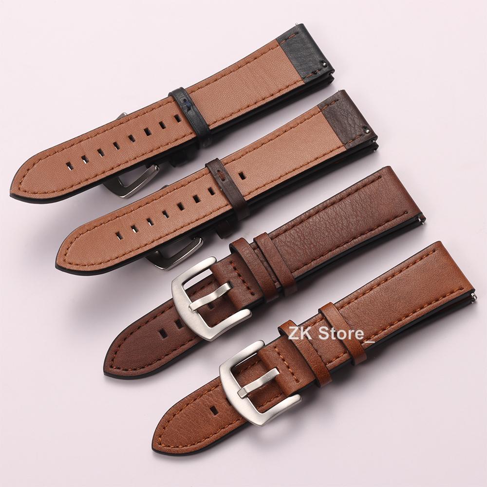 20mm 22mm Lederarmband für Samsung Galaxy Watch 6 5 4 40mm 44mm Gear Armband Vintage Armband für Xiaomi Redmi Watch 3 Active/Lite