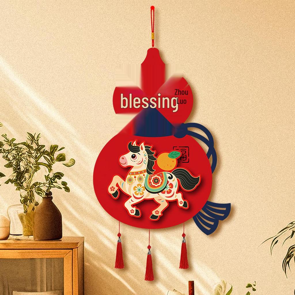 2026 Year of the Horse Gourd Pendant: Spring Festival Balcony & Living Room Decoration