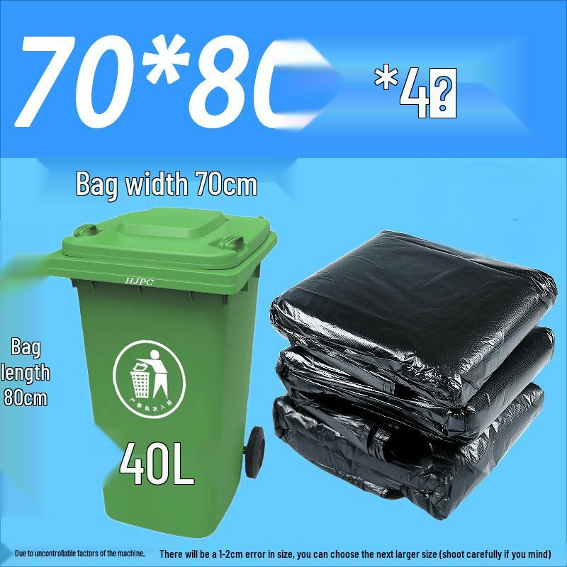 Fangmansi Extra-Large 40L Black Trash Bags, 100 Count