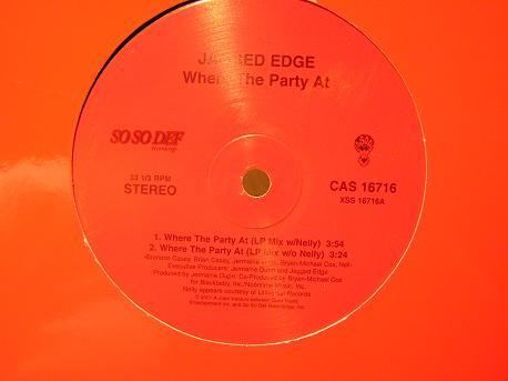 12inch Record JAGGED EDGE COSTARRING NELLY  Where The Party At CAS16716 SO SO DEF 2001 US Rap  HipHopRB Used