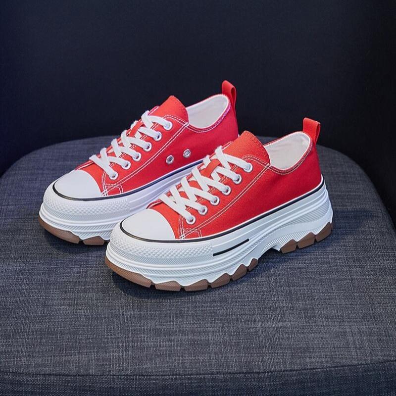Womens Shoes  Spring And Summer New Breathable High Platform Woman Tennis Shoes Casual Canvas Sneakers For Women