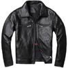 Taille Chinoise Vintage Rouge Marron Cuir Véritable Veste Légèrement Enduite Première Couche Cuir de Vachette Homme Veste en Cuir Automne