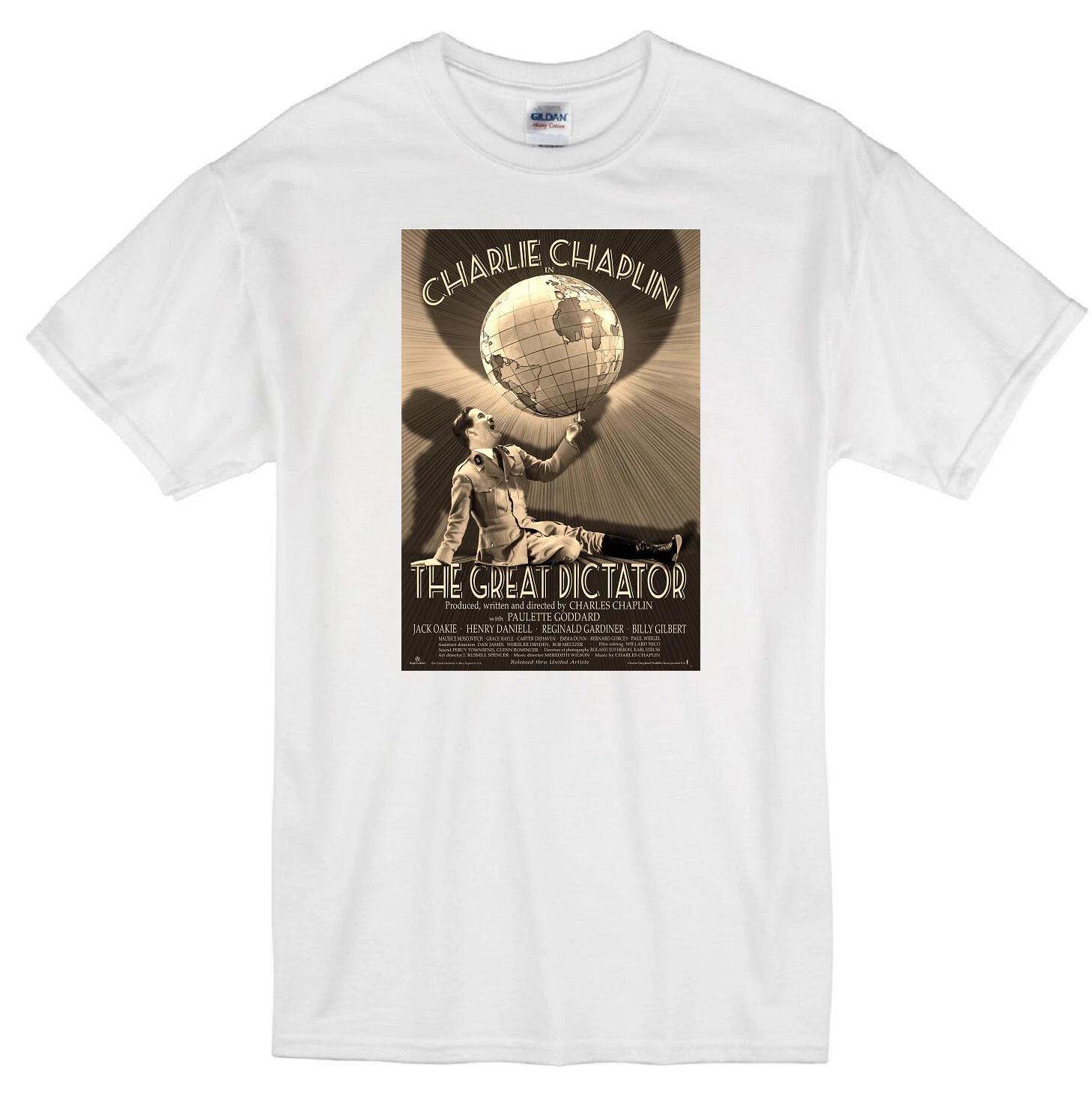 THE GREAT DICTATOR CHARLIE CHAPLIN BLACK COMEDY SATIRE MOVIE WHITE T-shirt 2XL