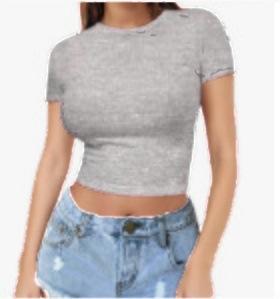 European Beautiful Women's Navel T-shirt Spice Girl Summer Pullover Top Women's Thin Round Neck Fashion Milk Silk Short Sleeves