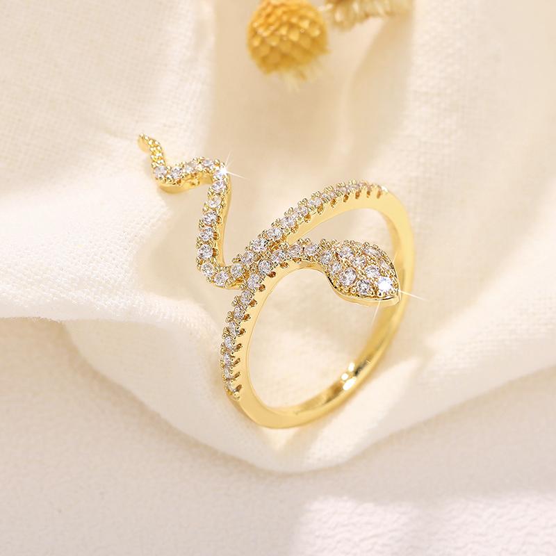 

Huitan Шикарные кольца-змеи золотого цвета для женщин Милые изысканные кольца с волнистыми животными из циркония Заявление на каждый день Прямая поставка 10
