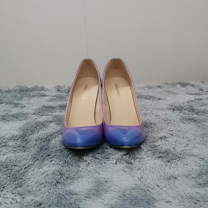 Damen Pumps Mode Farbverlauf High Heels Klassische spitze Zehen Dünne Ferse Stilettos Schiff auf Jazz Dance Party Hochzeitsschuhe