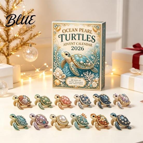 Regalo di Natale per 24 Giorni Tartaruga Perla 2026 Ragazzi Ragazze Oceano Calendario dell'Avvento Conto alla Rovescia Cieco