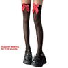 Women Bowknots Heart Thigh High Stockings Over the Knee Socks Sheer Nylon Stockings Valentine's Day Gifts