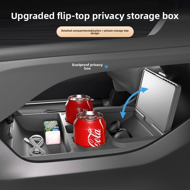 For Changan CS75 Plus 2026 Silicone Storage Box Car Central Lower Layer Tray Multi-functional Stowing Tidying Accessories