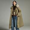 Chuyu Women's 90% White Duck Down Winter Coat with Fox Fur Collar