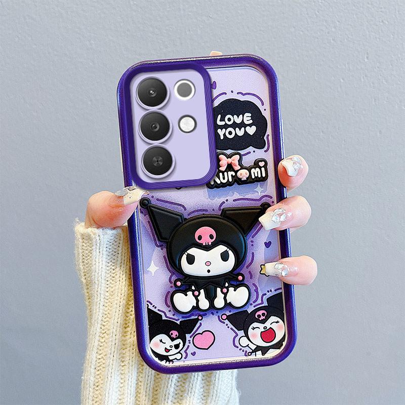 KEYSION Shockproof Case for Realme C85 5G with Lanyard Soft Silicone Cute 3D Cartoon Doll Phone Back Cover for Realme C85
