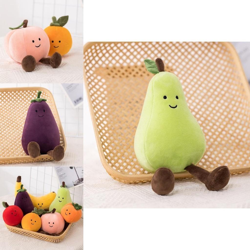 Adorable Fruit Party Plushies For Kids- Banana, Eggplant, Peach, And Pear Options!