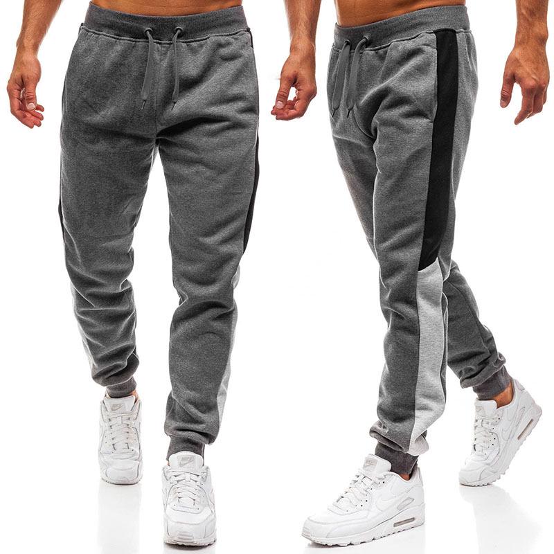 Pánské tepláky Stahovací šňůrka Barevné bloky Joggers Sportovní oblečení Elastický pas