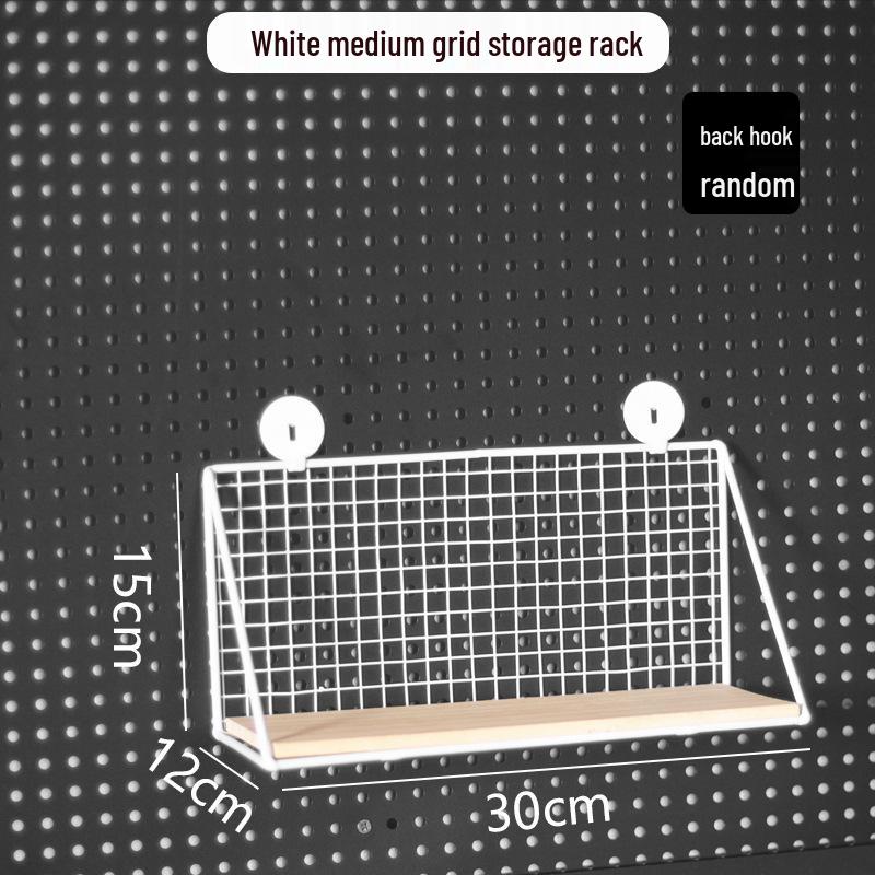 Pegboard Wall Organizer with Hooks - No-Drill Storage Rack for Entryway or Study Room.