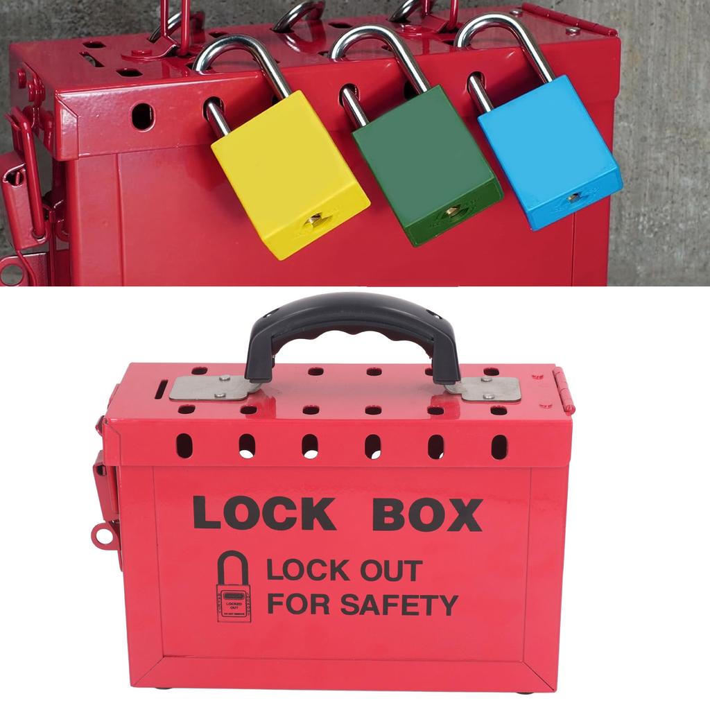 Caja de Bloqueo y Etiquetado Portátil de Seguridad Calibre 13 Caja de Bloqueo y Etiquetado Grupal Para Cumplimiento con OSHA Grupo