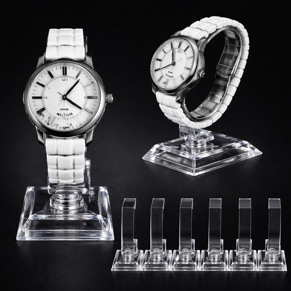2pcs Clear Acrylic Detachable Bracelet Jewelry Watch Display Holder Stand Rack