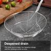 Stainless Steel Cooking Strainer with Wood Handle Heat Resistant Skimmer Ladle Cooking Utensils Home Deep Fry Ladle
