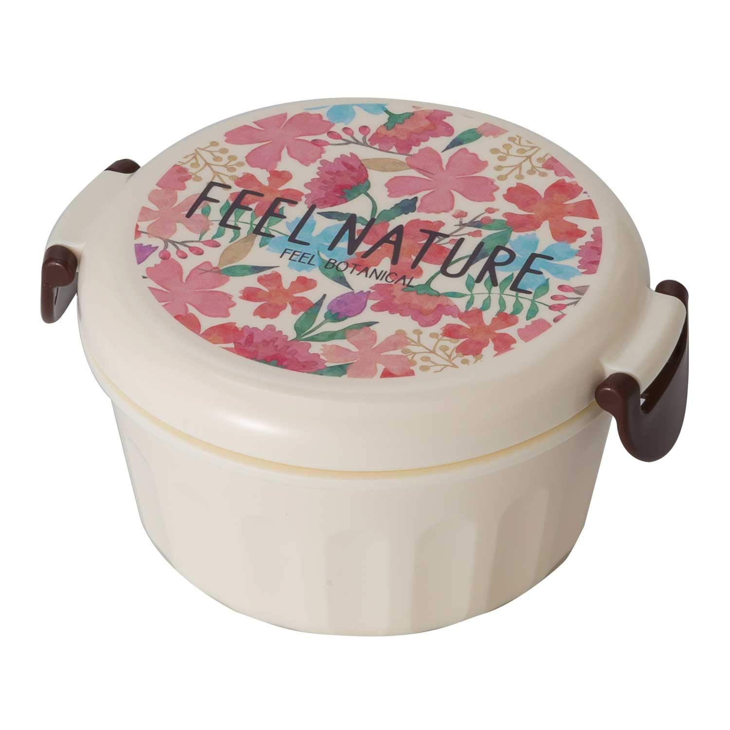 Nakano Bento Floral Fruit Feel 300ml Microwave Made in Box, Pattern, Box, Potter, Nature, Capacity, Safe, Japan, MM-591