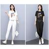 Moda Estiva Donna Tuta Sportiva in Seta Ghiaccio Ampia Giovanile Snellente Set Due Pezzi Abbigliamento Casual alla Moda