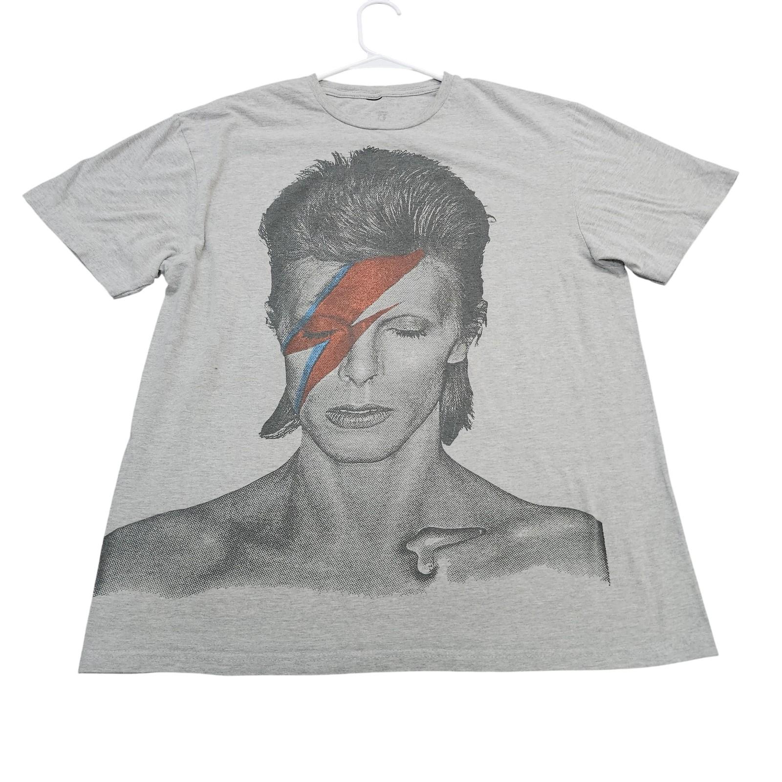Shirt Mens Large Gray Lightning Bolt Portrait Graphic Tee Rock Music Tagless Unisex T-Shirt XL