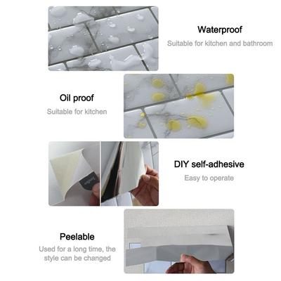 Waterproof Self Adhesive Tile Wall Stickers Oil-proof Anti Fouling Wall Decal DIY Heat-resistant Stove Sticker