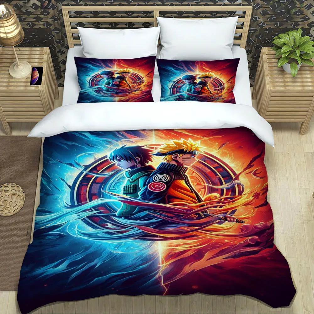 Cartoon N-Naruto Bedding Sets Exquisite Bed Supplies Set Duvet Cover Bed Comforter Set Bedding Set Luxury Birthday Gift